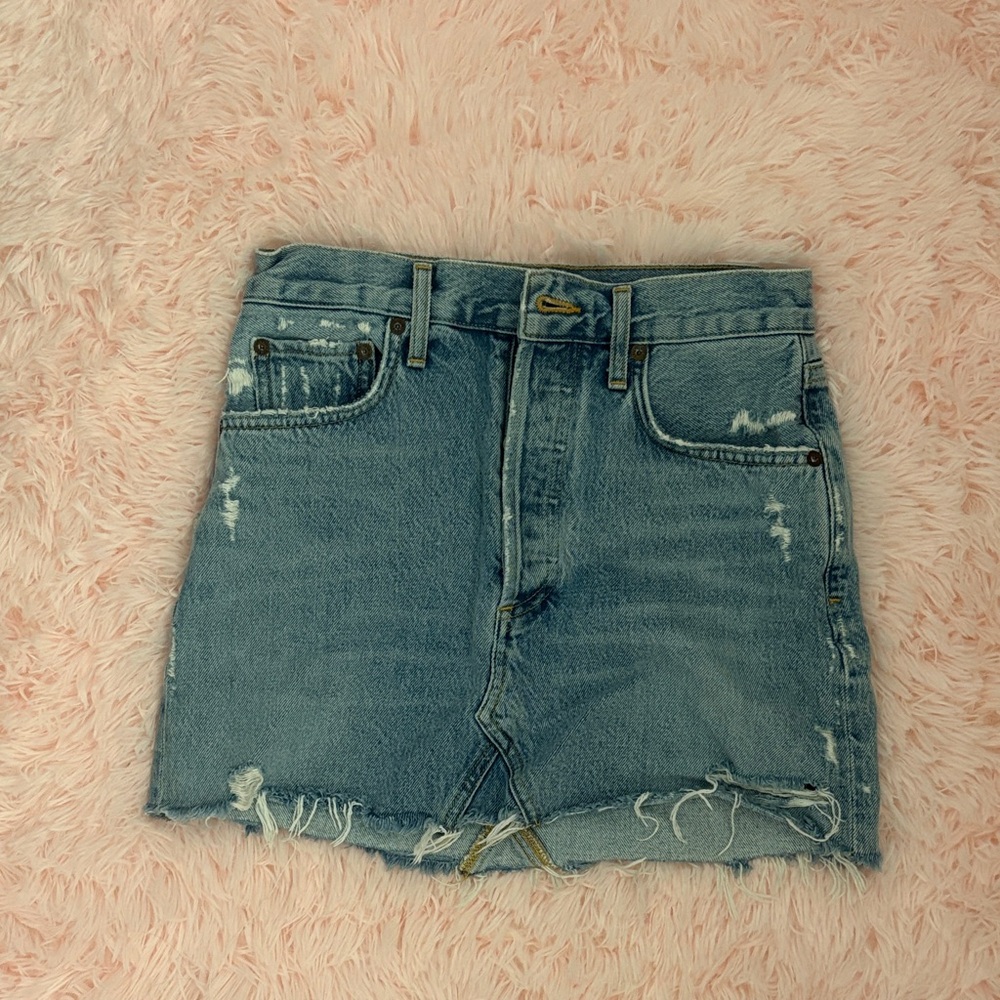 Agolde Blue Denim Skirt